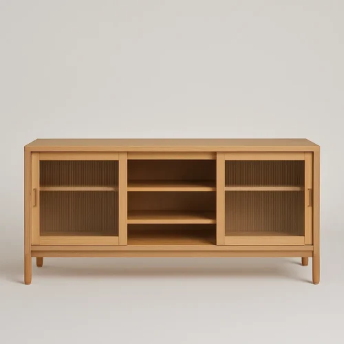 Sliding Door Kitchen Cabinet Modern Lowboard Storage