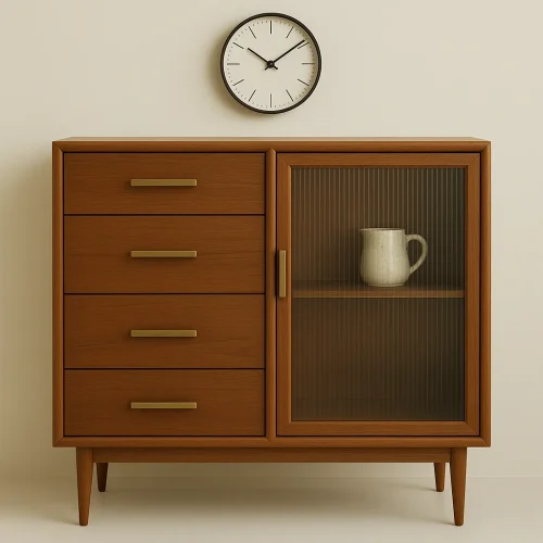 Small Kitchen Cabinet Sleek Drawer Display Combo