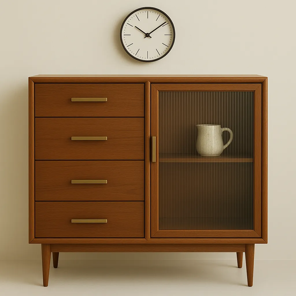 Small Kitchen Cabinet Sleek Drawer Display Combo