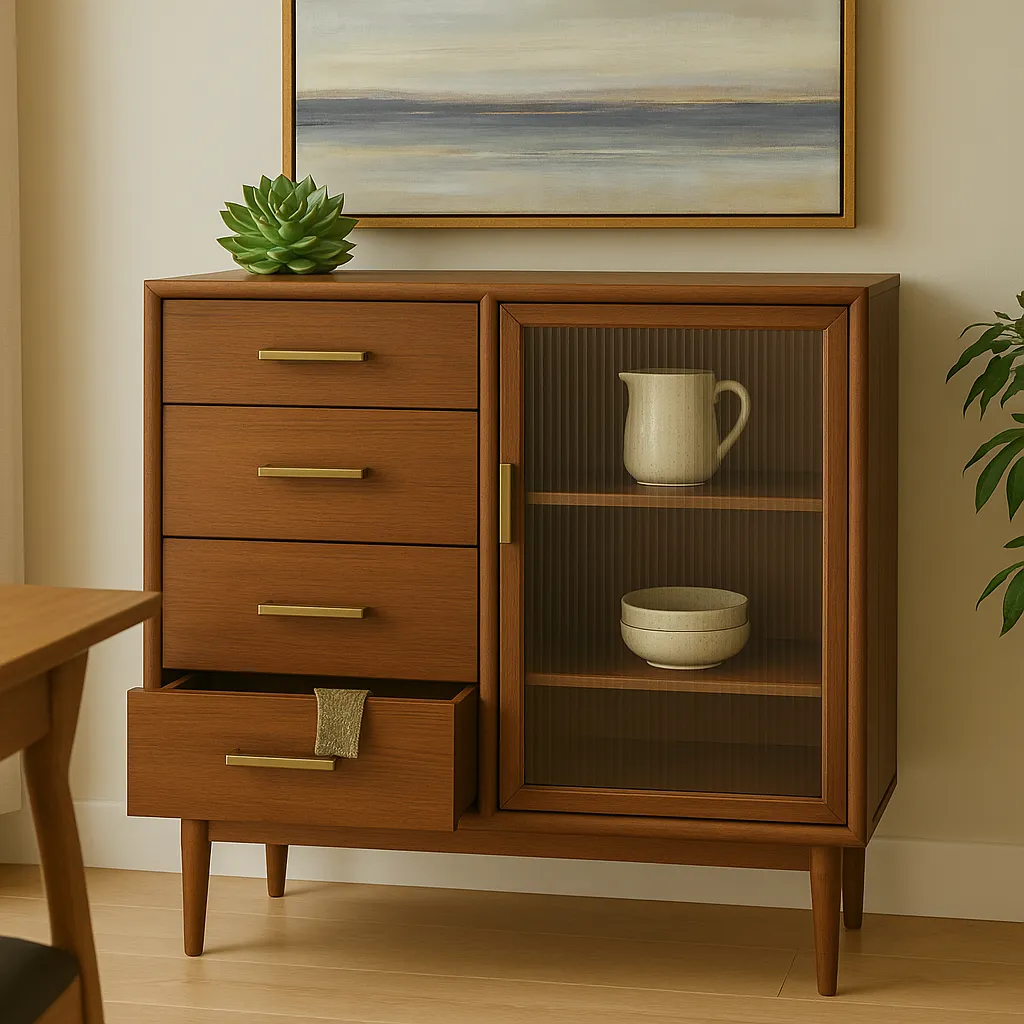 Small Kitchen Cabinet Sleek Drawer Display Combo - Image 4