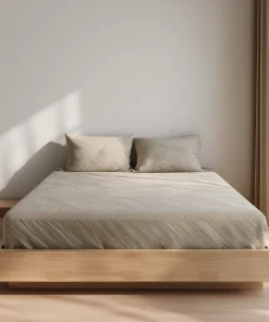 Beige Quilted Mattress Cover