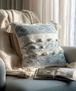 Boho Geometric Pillow Cover With Tassels