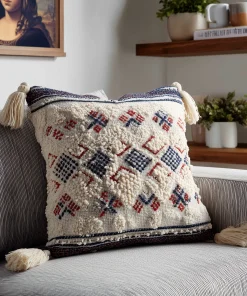 Boho Woven Pillow Cover Off White