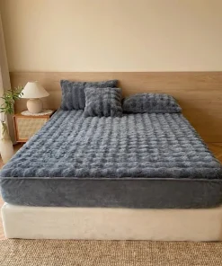 Elastic Fitted Bed Sheet In Dark Gray