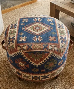 Heritage Pattern Ottoman Cover For Living Room