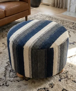 Striped Texture Ottoman Cover For Living Room