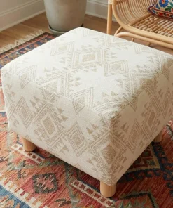 Textured Ottoman Cover For Living Room