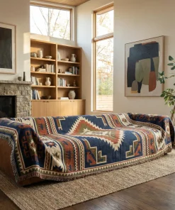Tribal Inspired Sofa Blanket Cover For Living Room